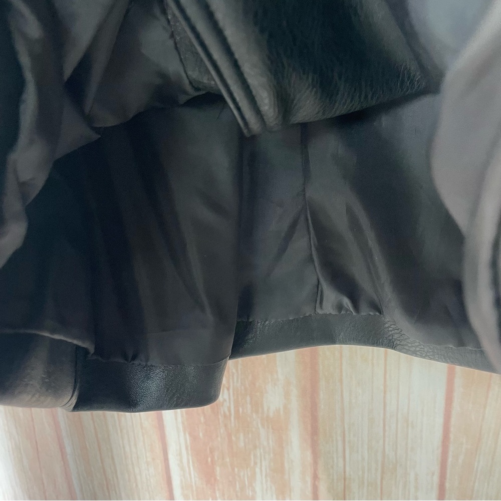 Azalea Wang Studded Black and White Graffiti Faux Leather Moto Jacket (1x) - Picture 6 of 16